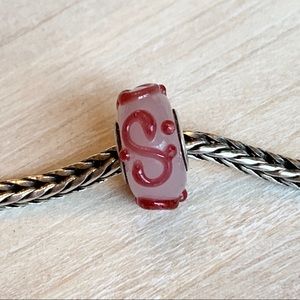 Pink Swirl Glass Bead for Trollbeads Bracelets